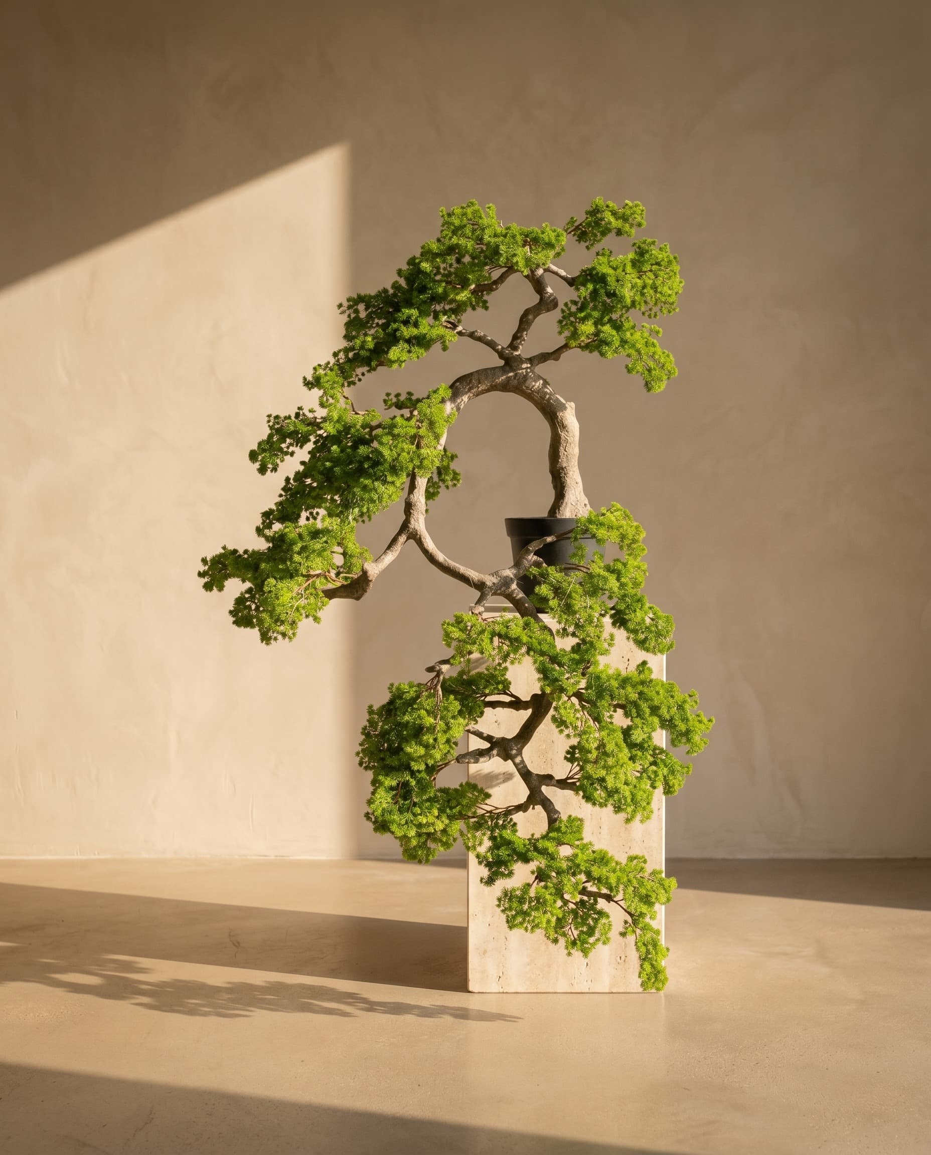 The Short-Needle Cascade · Left — The Bonsai